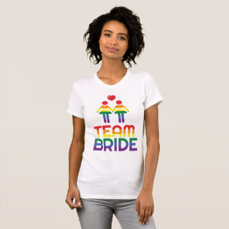 Rainbow Gay Marriage T-Shirts For Women Team Bride