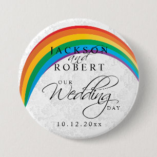 Rainbow Gay - Our Wedding Day 7.5 Cm Round Badge