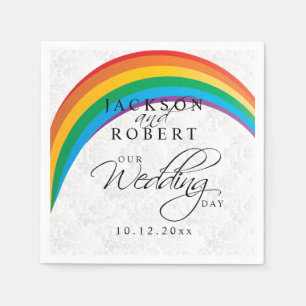 Rainbow Gay - Our Wedding Day Napkin