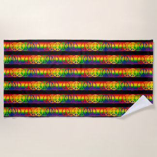 Rainbow Gay Peace Beach Towel