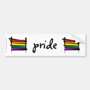 Rainbow Gay Pride Brush Flag Bumper Sticker