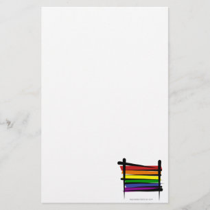 Rainbow Gay Pride Brush Flag Stationery