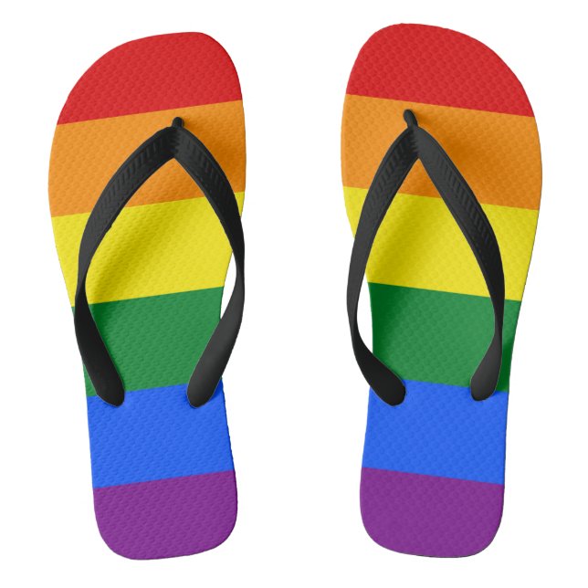 Rainbow Gay Pride Flag Thongs (Footbed)