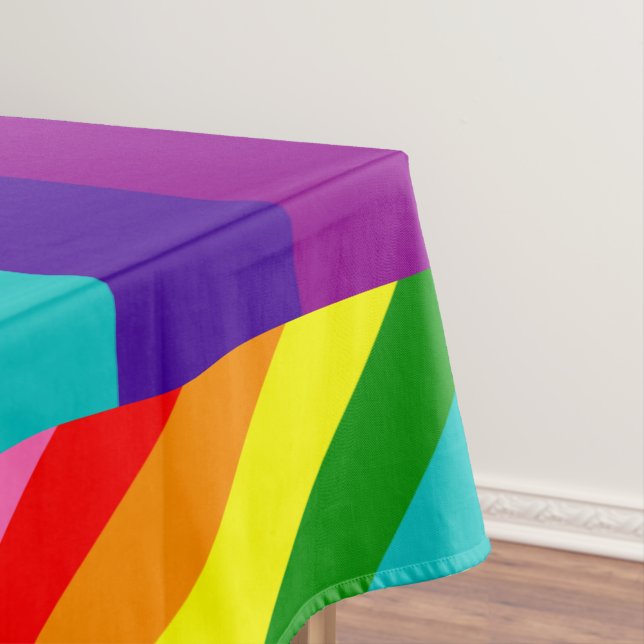 Rainbow Gay Pride LGBT Original 8 Stripes Flag Ban Tablecloth (In Situ)