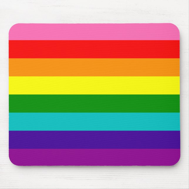 Rainbow Gay Pride LGBT Original 8 Stripes Flag Mouse Pad (Front)