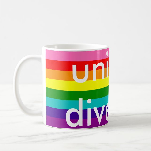 Rainbow Gay Pride LGBT Original 8 Stripes Flag Mug (Left)
