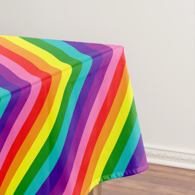 Rainbow Gay Pride LGBT Original 8 Stripes Flag Tablecloth (In Situ)