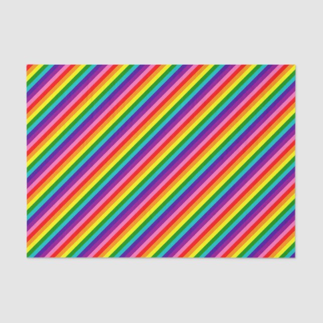 Rainbow Gay Pride LGBT Original 8 Stripes Flag Tissue Paper (Front)