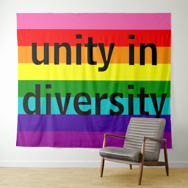 Rainbow Gay Pride LGBT Original 8 Stripes Tapestry (In Situ (Horizontal))