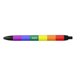 Rainbow Gay Pride Lgbt Personalised Black Ink Pen
