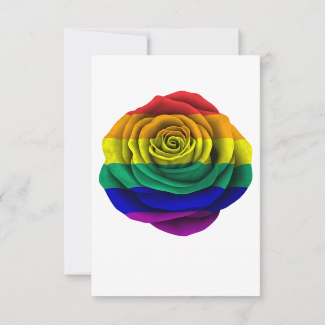 Rainbow Gay Pride Rose Flag (Front)