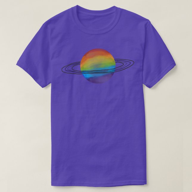 Rainbow Gay Pride Space LGBT Month T-Shirt (Design Front)