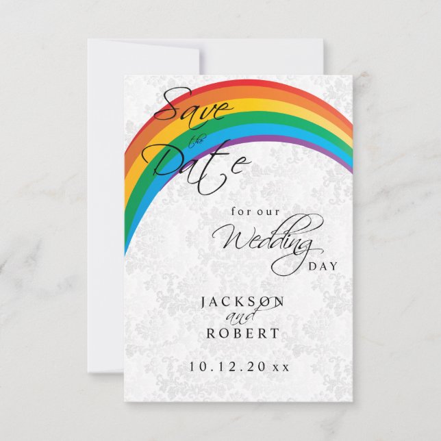 Rainbow Gay Save the Date (Front)