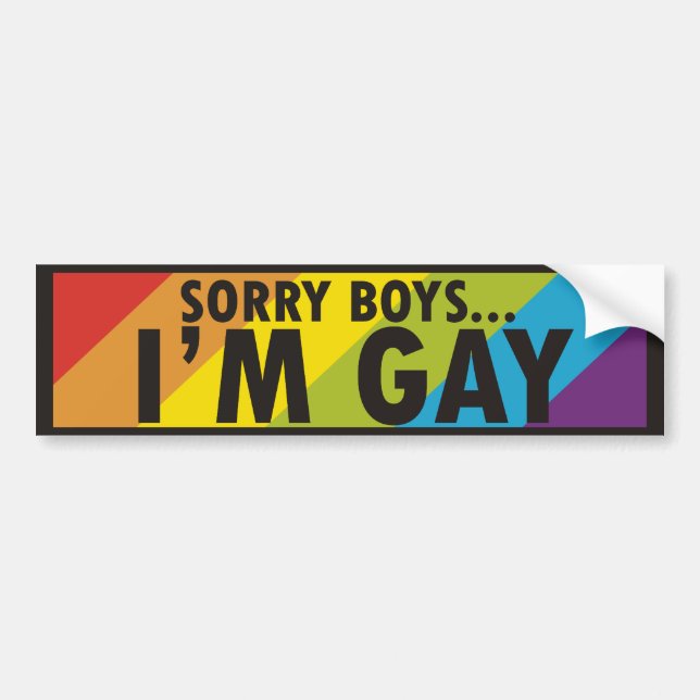 Rainbow Gay Slogan Bumper Sticker (Front)