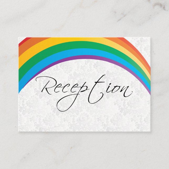Rainbow Gay Wedding - Reception Enclosure Card (Front)
