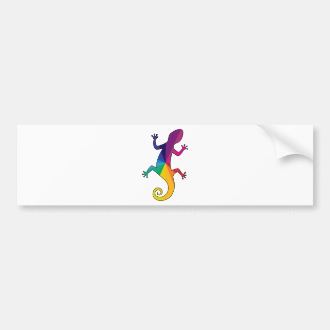 Rainbow Gecko Bumper Sticker (Front)