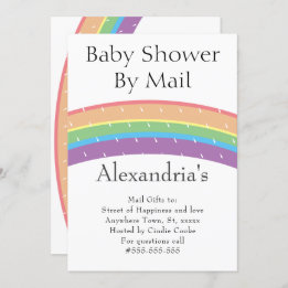 Rainbow Gender Neutral Baby Shower by Mail Invitation