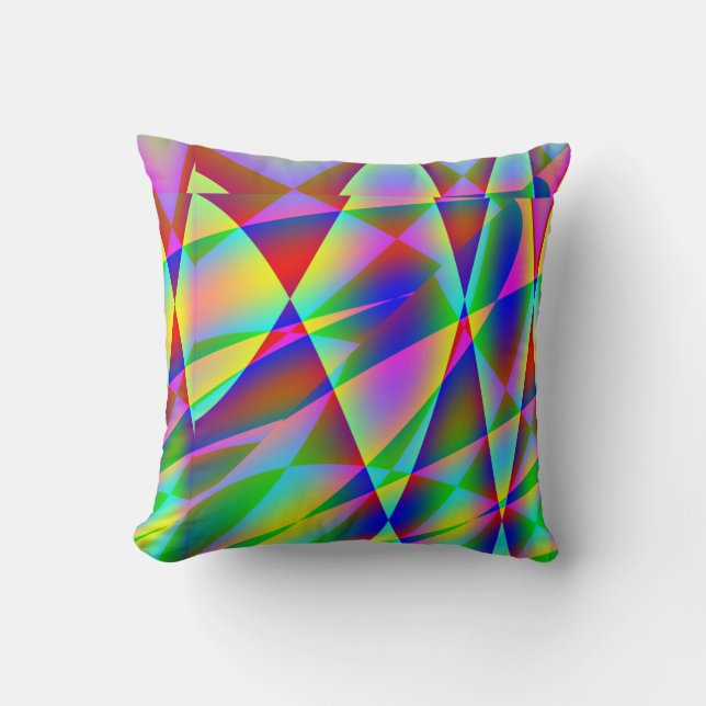 Rainbow Geo American MoJo Pillow (Front)
