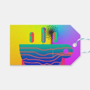Rainbow Geo Coffee Cup Gift Tags