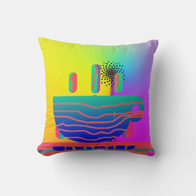  Rainbow Geo Coffee Cups  Cushion (Front)