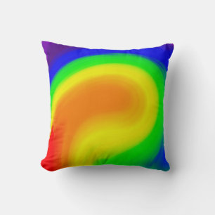 Rainbow Geode Abstract Colour Flow  Cushion