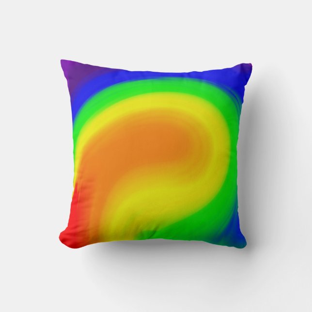 Rainbow Geode Abstract Colour Flow  Cushion (Front)