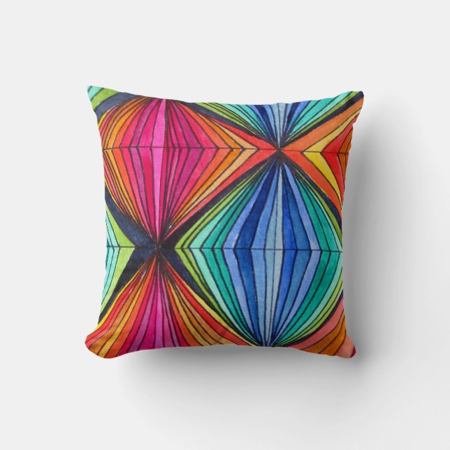 Rainbow Geometric art pillow (Front)