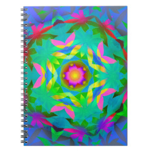 Rainbow Geometric Leaves Notebook
