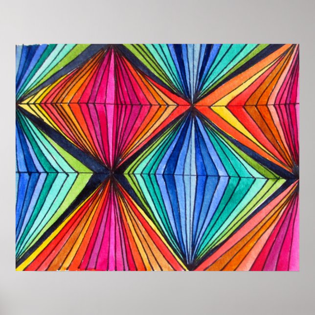 Rainbow Geometric Optical  Art poster (Front)