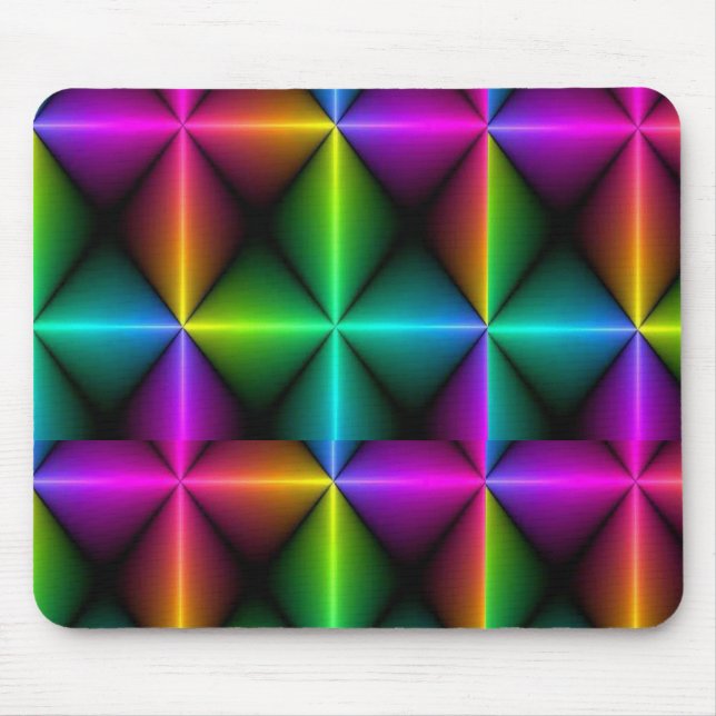 Rainbow Geometric Optical Illusion Mousepad | Mode (Front)