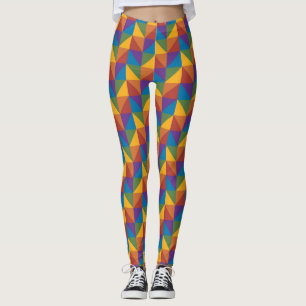 Rainbow Geometric Triangle Leggings