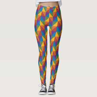 Rainbow Geometric Triangle Leggings