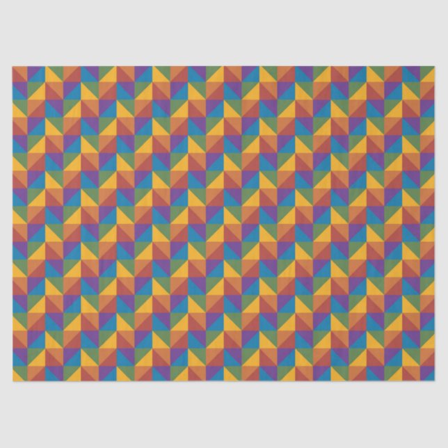 Rainbow Geometric Triangle Tissue Paper (Front)