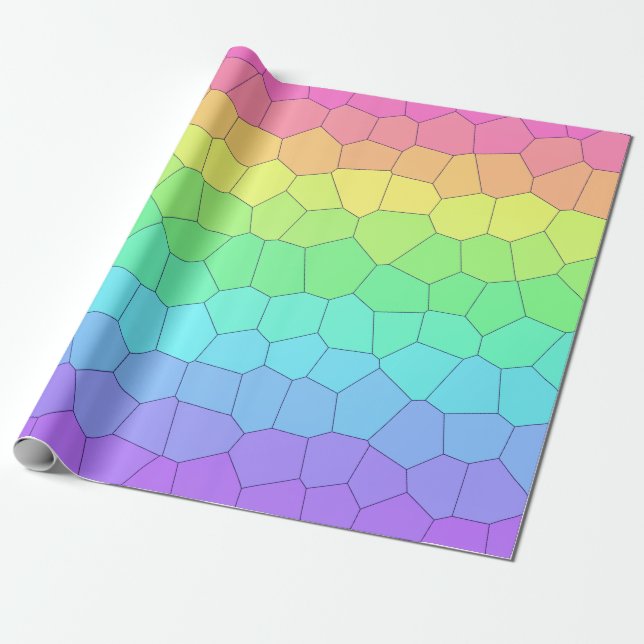 Rainbow Geometrics Wrapping Paper (Unrolled)