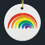 Rainbow Geometry Ceramic Ornament<br><div class="desc">Shop Gay Ornaments,  Gay Posters,  Gay T-shirts,  Gay Hoodies,  Gay Stickers,  Gay Buttons and Gay Novelty gifts from http://www.GlbtShirts.com</div>