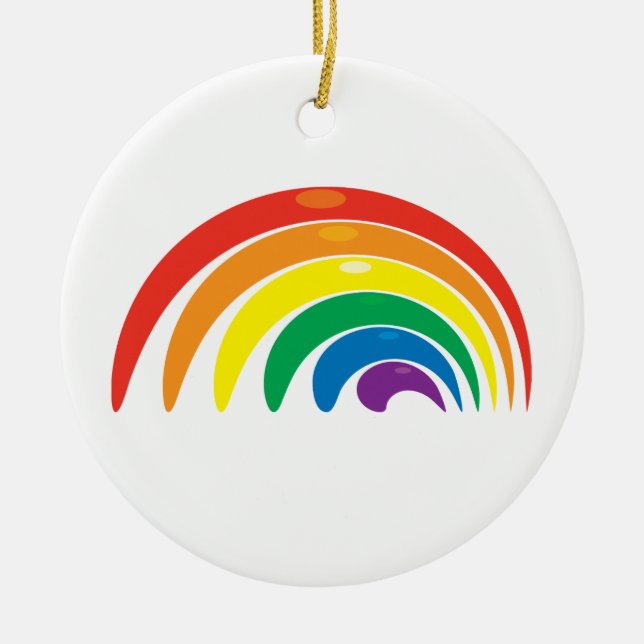 Rainbow Geometry Ceramic Ornament (Front)