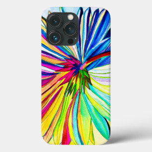 Rainbow gerbera colourful flower  iPhone 13 pro case