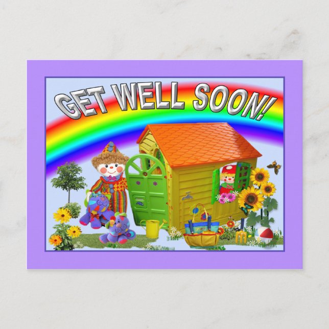 RAINBOW "Get Well Soon!" Postcard (Front)