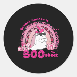 Rainbow Ghost Breast Cancer Is Boo Sheet Awareness Classic Round Sticker