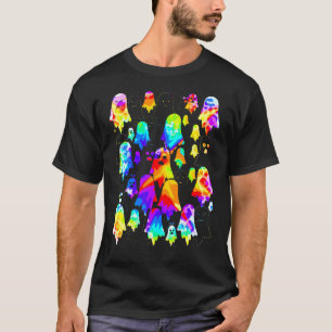 Rainbow Ghost Choir Tie Dye Spooky Ghosts Monsters T-Shirt