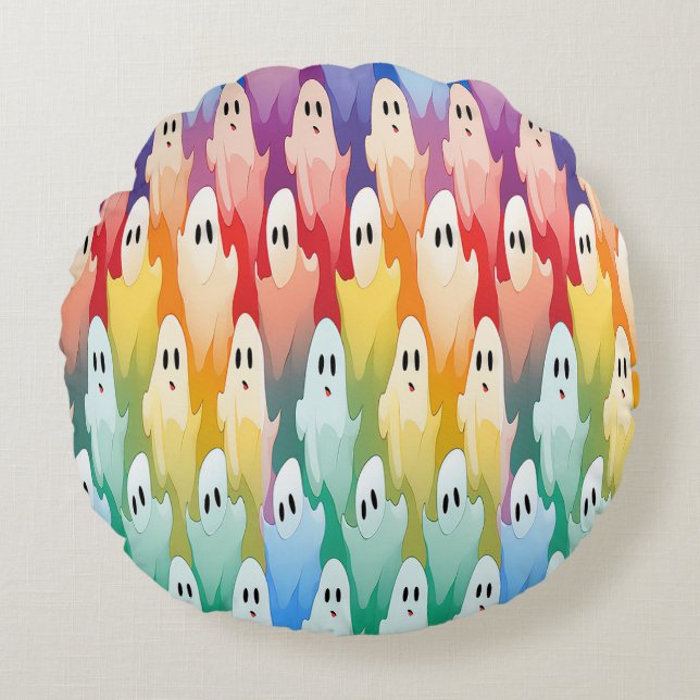 Rainbow Ghost  Round Cushion (Front)