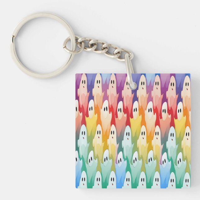 Rainbow Ghosts Key Ring (Front)