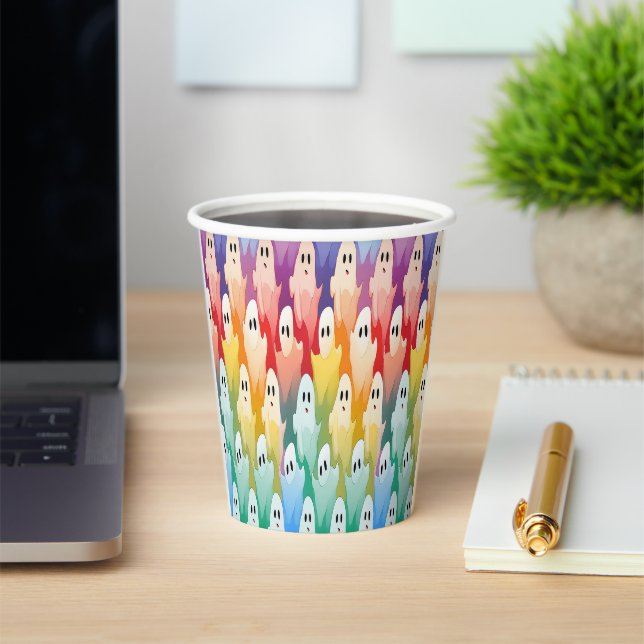 Rainbow Ghosts Paper Cups (Insitu)