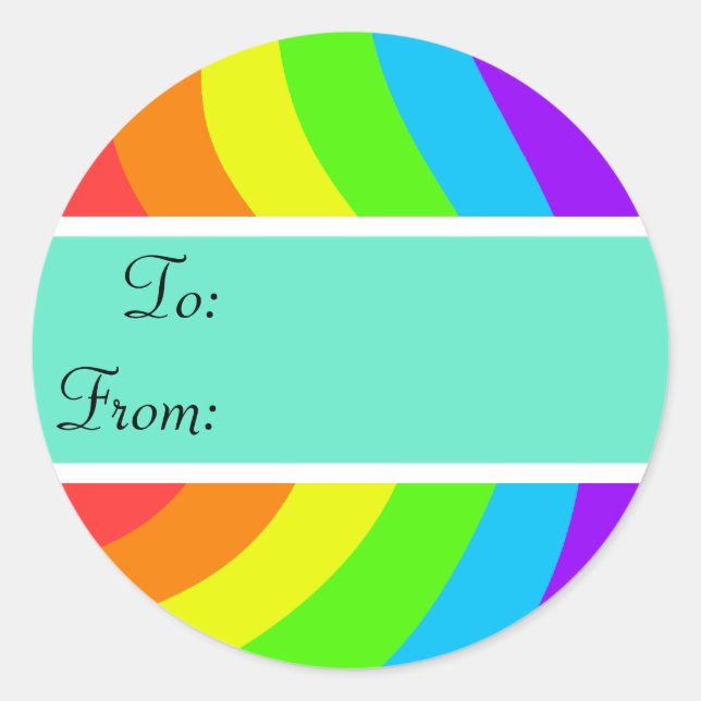 Rainbow Gift Tag Sticker (Front)
