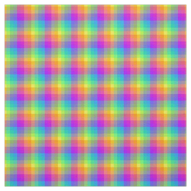 Rainbow Gingham Fabric (Swatch)