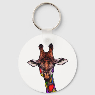 Rainbow Giraffe Keychain