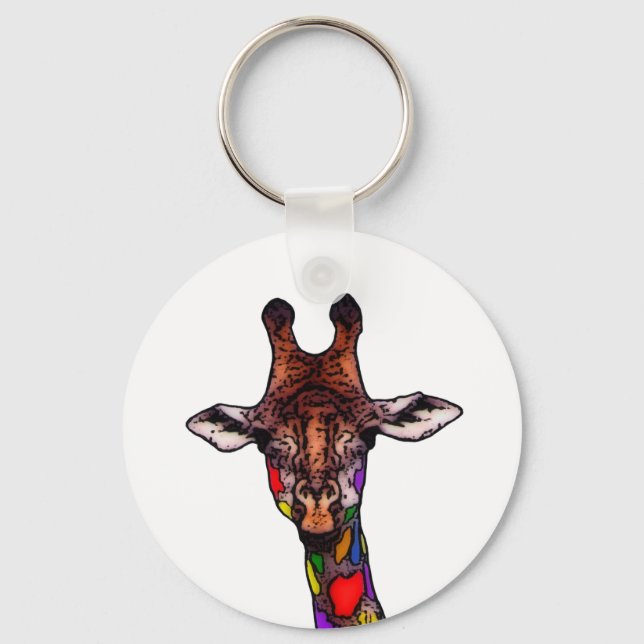 Rainbow Giraffe Keychain (Front)