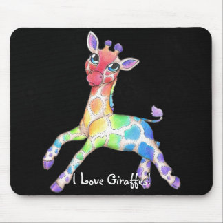 Rainbow Giraffe Mousepad