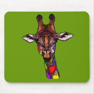 Rainbow Giraffe Mousepad