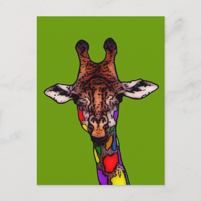 Rainbow Giraffe Postcard (Front)
